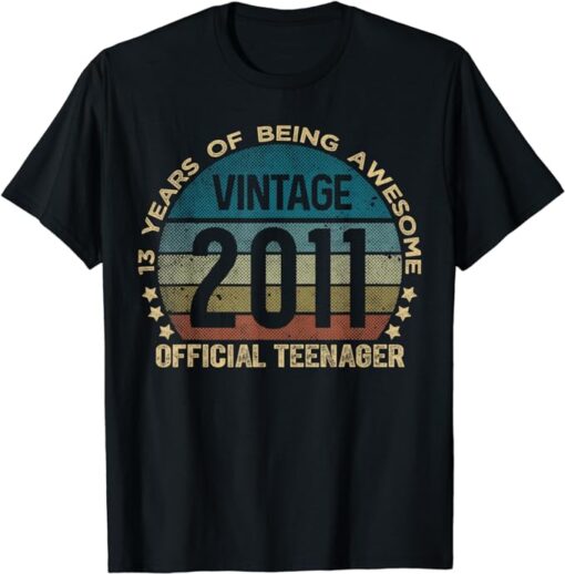 Official Teenager 13th Birthday 13 Year Old Vintage Gifts T-Shirt