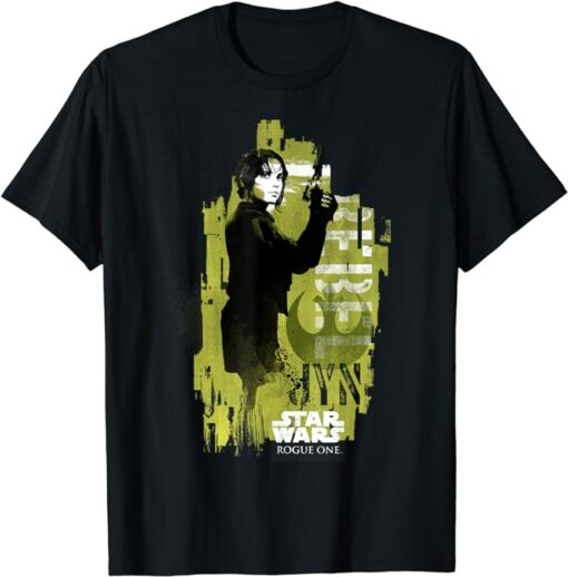 Star Wars Rogue One Jyn Erso Grunge Profile Graphic T-Shirt T-Shirt