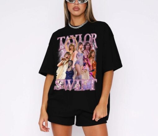 Taylor Swift Bootleg Tshirt, Swiftie Shirt, 90s Style Taylor Swift Shirt, Photo Collage, Vintage Design, Concert Outfit