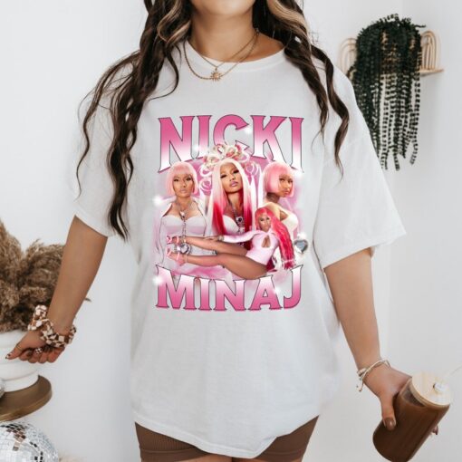 Nicki Minaj Merch Nicki Minaj Shirt Nicki Rapper Singer Minaj Band Unisex T Shirt Cotton Graphic Short Sleeve Clothing