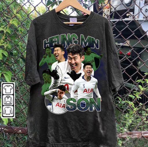 Vintage 90s Graphic Style Son Heung-min TShirt - Son Heung-min Vintage Hoodie - Retro American Football Tee For Man and