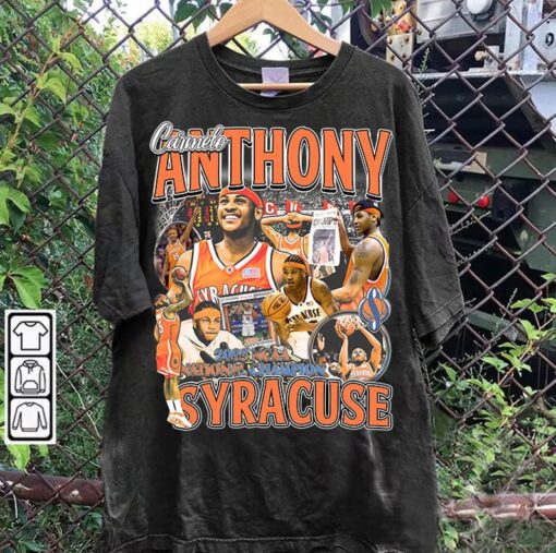 Vintage 90s Graphic Style Carmelo Anthony T-Shirt - Carmelo Anthony Hoodie - Retro American Basketball Tee For Man and