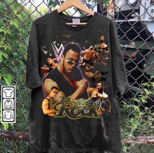 Vintage 90s Graphic Style Dwayne Johnson TShirt - The Rock T-Shirt - American Professional Wrestler Tee For Man and