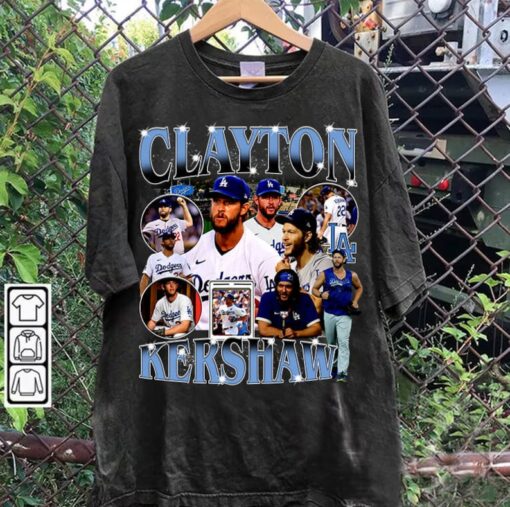 Vintage 90s Graphic Style Clayton Kershaw TShirt - Clayton Kershaw Sweatshirt - Retro American Baseball Tee For Man and