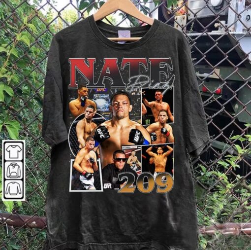 Vintage 90s Graphic Style Nate Diaz T-Shirt - Nate Diaz Vintage Sweatshirt - Mixed Martial Artist Tee For Man and Woman