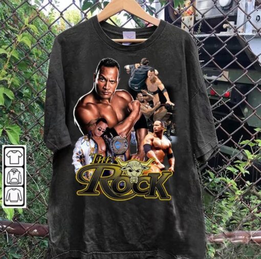 Vintage 90s Graphic Style Dwayne Johnson TShirt - The Rock Sweatshirt - American Professional Wrestler Tee For Man and