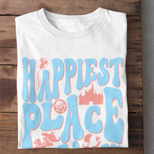 Happiest Place on Earth Groovy Retro Style T-Shirt