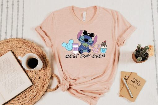 Best Day Ever Stitch & Baby Yoda Snacks Shirt- Disneyworld Family Shir