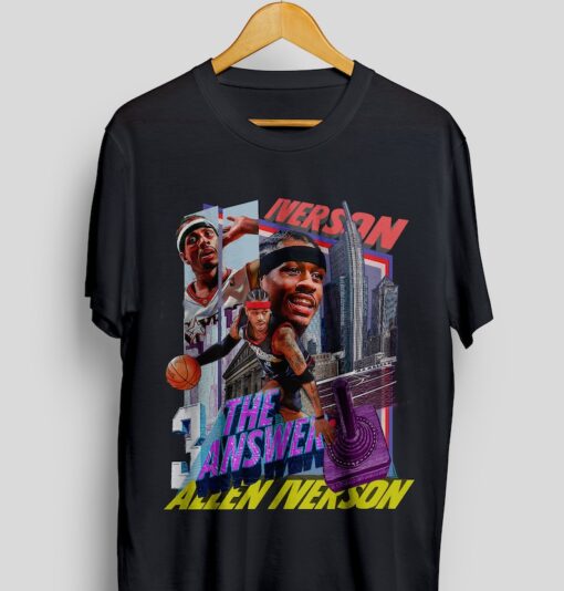 Allen Iverson Shirt Throwback tee T-shirt | NBA shirt