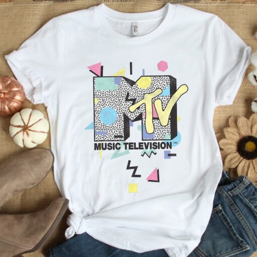 Music Television MTV Retro 90's Shape Design Logo Graphic Shirt