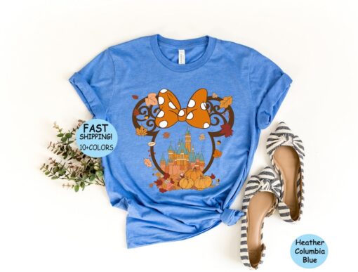 Fall Minnie Ear Tee, Fall Mickey Ear, Disney Fall Couple Tee