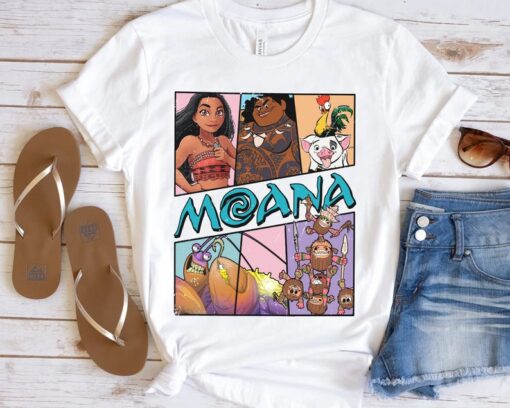 Disney Moana Characters Tamatoa Hei Hei Pua T-shirt