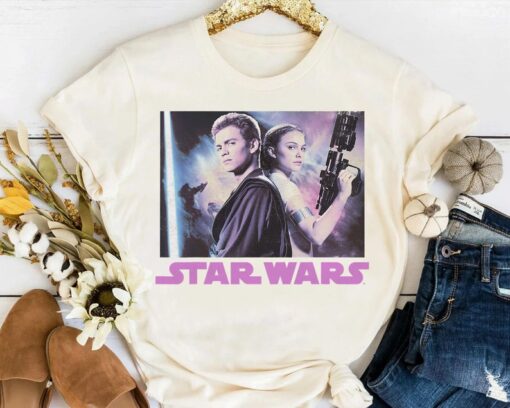 Star Wars Padme & Anakin Skywalker Portrait Retro 1977 Shirt