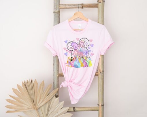 Princess Watercolor T-shirt, Disney Castle shirt