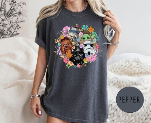 Comfort Colors® Retro Flower Star Wars Characters Shirt, Stormtrooper