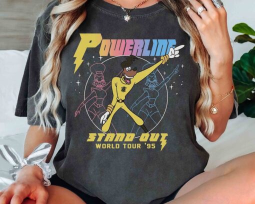 Disney A Goofy Movie Powerline World Tour 95 Retro 80s T-shirt