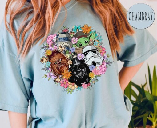 Comfort Colors® Retro Flower Star Wars Characters Shirt, Stormtrooper