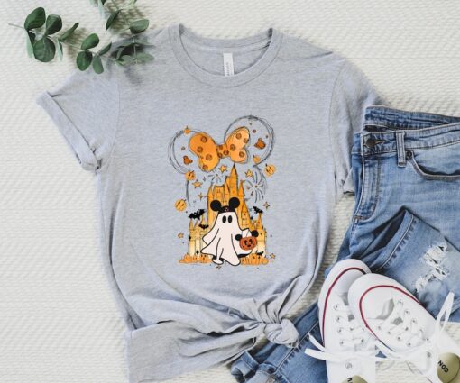 Mickey Ghost Shirt, Disney Watercolor Castle Shirt