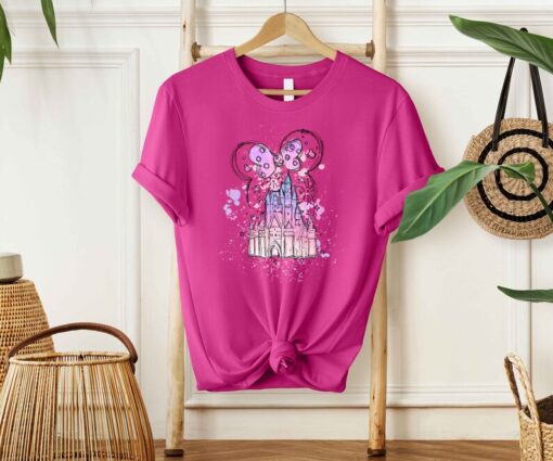 Disney Watercolor Castle T-Shirt, Mickey ears castle Shirt