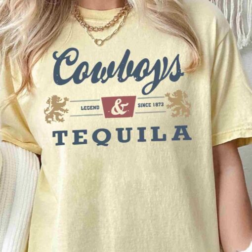 Comfort Colors® Cowboys and Tequila, Trendy Tshirt. Oversized Tshirt