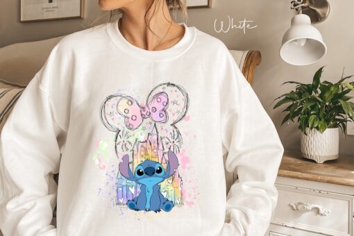 Stitch Watercolor Castle Hoodie, Disney Sweatshirt