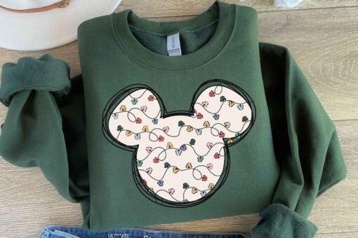 Mickey Christmas Lights Hoodie, Disney Christmas Lights Sweatshirt