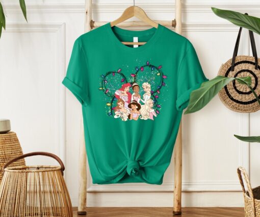 Merry Christmas Princess Shirt, Disney Christmas Watercolor Shirt