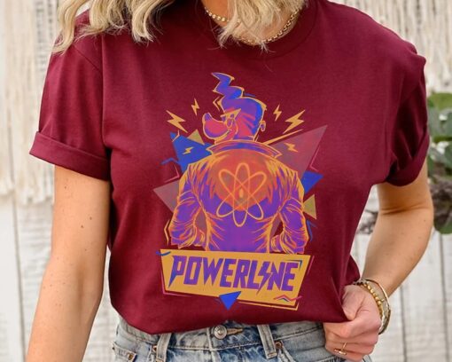 Retro 90s Disney A Goofy Movie Powerline Neon Portrait Shirt