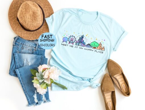 Disney Meet Me At My Happy Place Shirt, Disney Family Vacation Tee