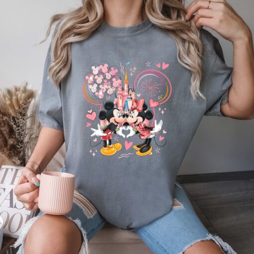 Comfort Colors® Mickey And Minnie Love Shirt, Disney Castle Shirt