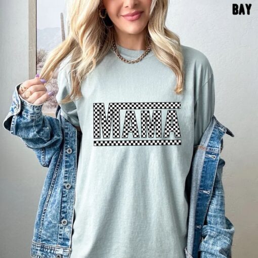 Comfort Colors® Checkered Mama Shirt, Mothers Day Shirt, Gift For Mama