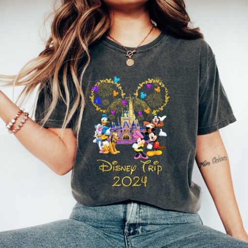 Comfort Colors® Disney Trip 2024 Shirt, Watercolor Castle Tee