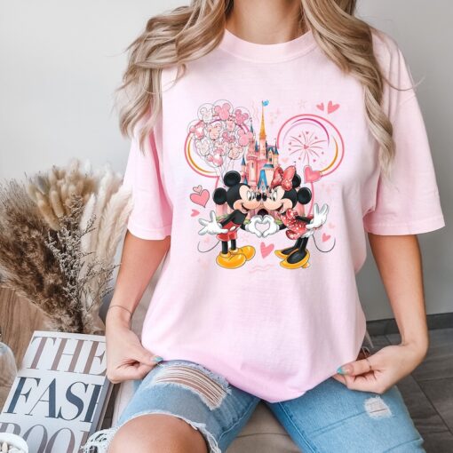 Comfort Colors® Mickey And Minnie Love Shirt, Disney Castle Shirt