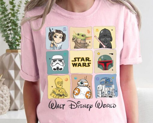 Retro Star Wars Disney Characters Shirt