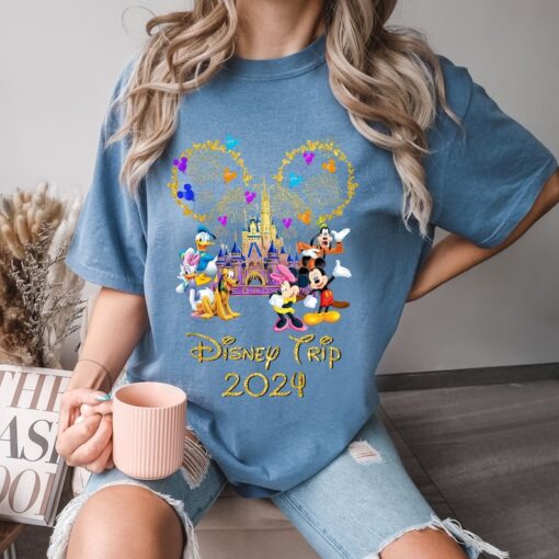 Comfort Colors® Disney Trip 2024 Shirt, Watercolor Castle Tee