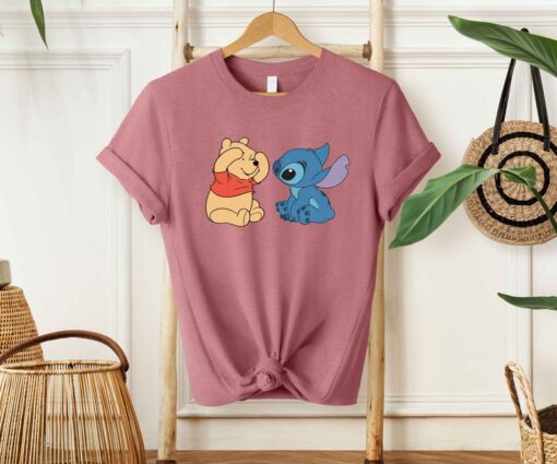 Disney Pooh And Stitch Cute Friends T-Shirt, Disney Friends Shirt