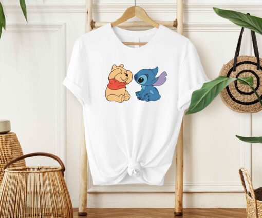 Disney Pooh And Stitch Cute Friends T-Shirt, Disney Friends Shirt