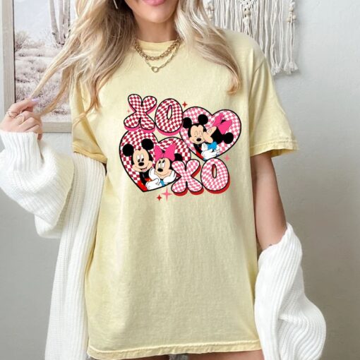 Comfort Colors® Mickey and Minnie Love Shirt, Xo Xo Shirt, Heart Shirt