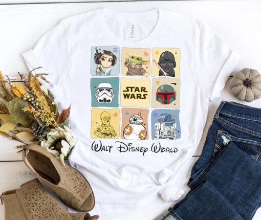 Retro Star Wars Disney Characters Shirt