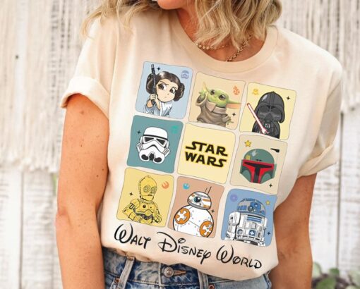 Retro Star Wars Disney Characters Shirt