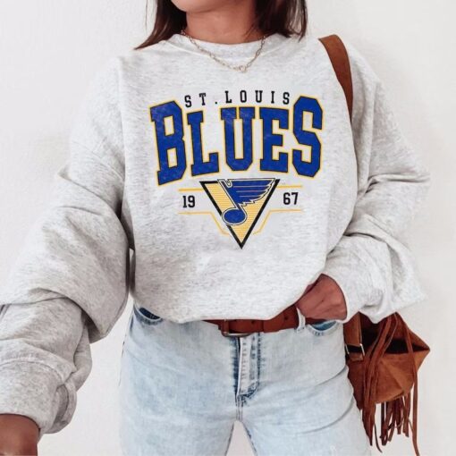 Vintage 90s ST. Louis Blue Sweatshirt, Retro ST. Louis Blue Shirt