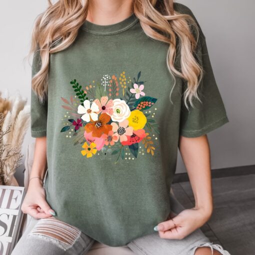 Comfort Colors® Corsage Shirt, Flower Shirt, Retro Floral Shirt