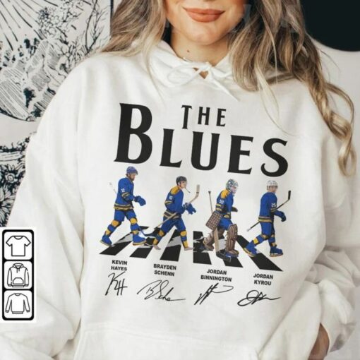 Retro Blues Walking Abbey Road Signatures Ice Hockey Shirt