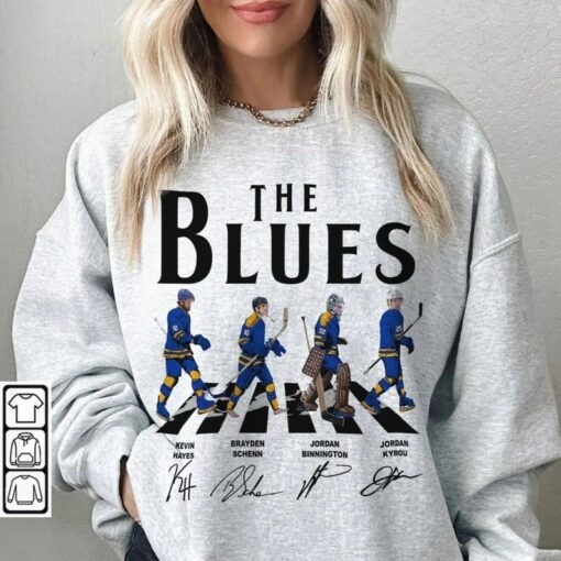 Retro Blues Walking Abbey Road Signatures Ice Hockey Shirt