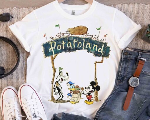 Vintage Mickey Goofy Donald Welcome To Potatoland T-shirt