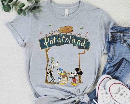 Vintage Mickey Goofy Donald Welcome To Potatoland T-shirt