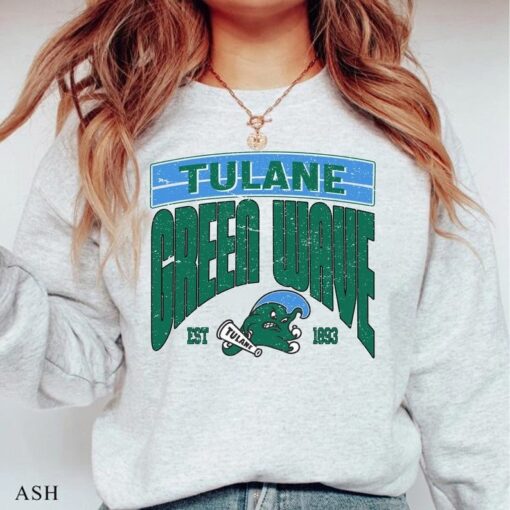 Vintage Tulane Green Wave Sweatshirt, Tulane University Shirt