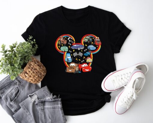 Mickey Head Disney Cars Shirt, Lightening McQueen Shirt