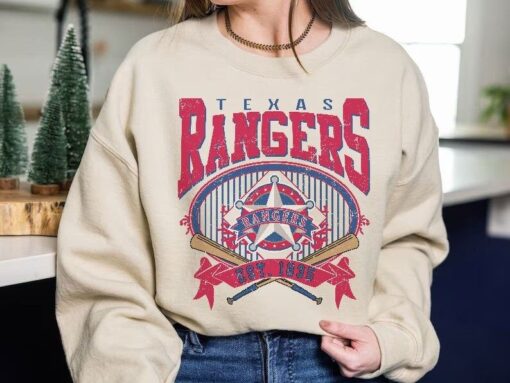 Texas Baseball Sweatshirt.....Vintage Style Texas Baseball Crewneck