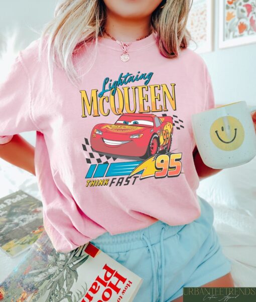 Retro Comfort Lightning Mcqueen Shirt, Disney Cars Tshirt